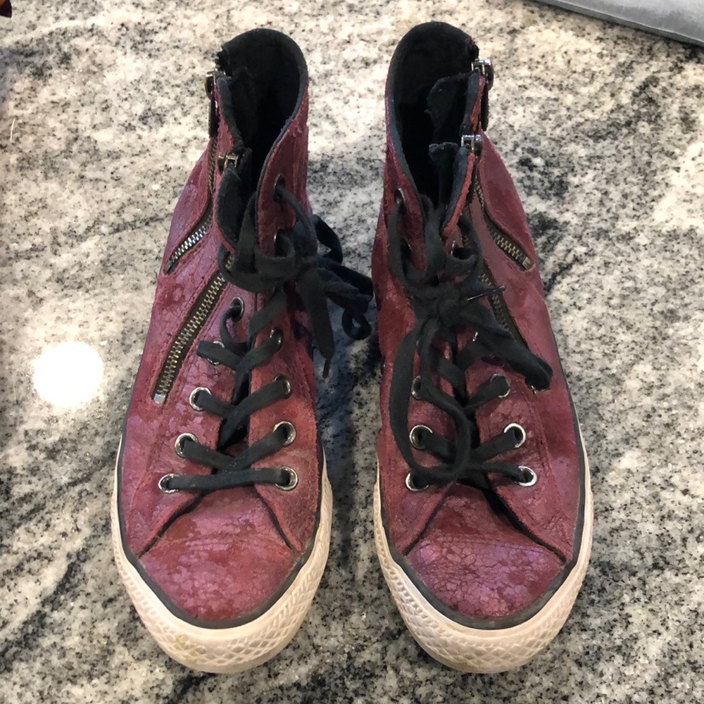 Converse double zipper high top size 7